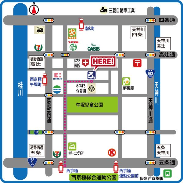 西京極バス停より 西京極バス停より